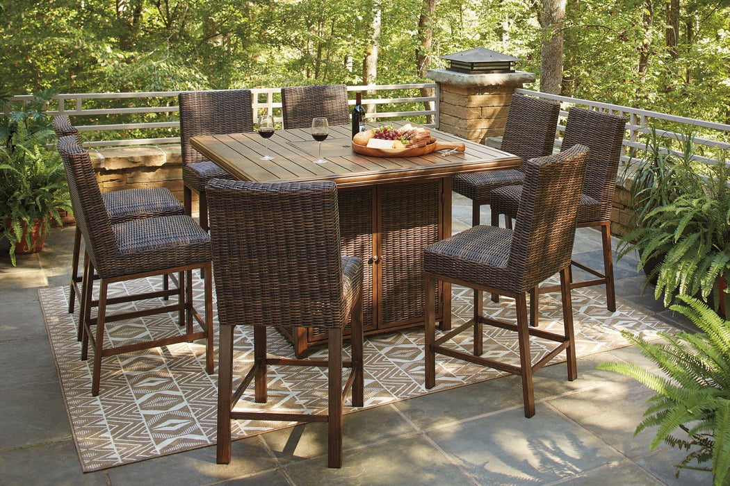 Paradise Trail Outdoor Counter Height Dining Table with 4 Barstools - MR ZEE FURNITURE