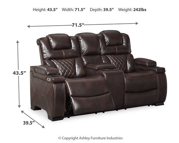 Warnerton Power Reclining Loveseat with Console - MR ZEE FURNITURE