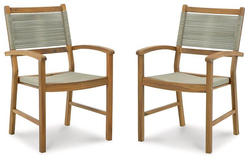 Janiyah Outdoor Dining Arm Chair (Set of 2) - MR ZEE FURNITURE