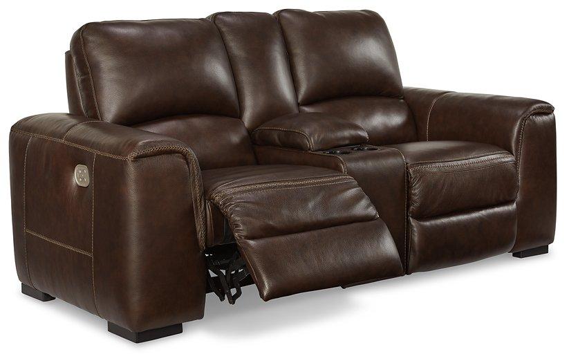 Alessandro Power Reclining Loveseat with Console - MR ZEE FURNITURE