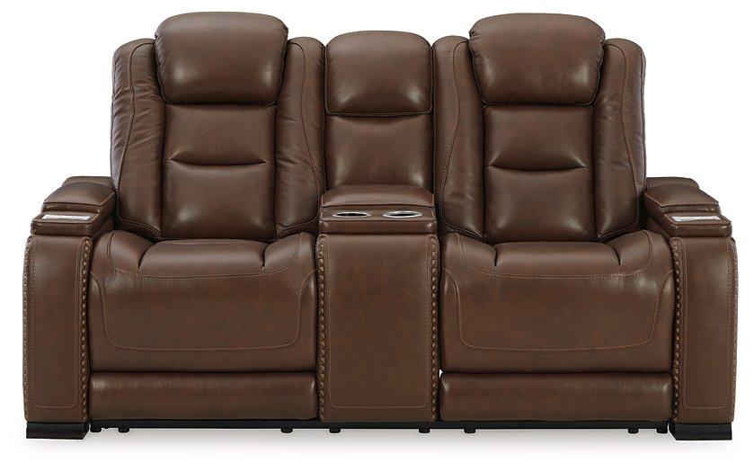 The Man-Den Power Reclining Loveseat with Console - MR ZEE FURNITURE