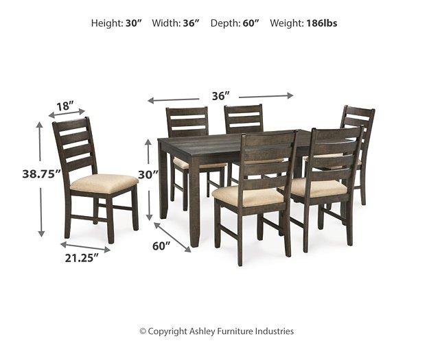 Rokane Dining Table and Chairs (Set of 7) - MR ZEE FURNITURE