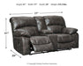 Dunwell Power Reclining Loveseat with Console - MR ZEE FURNITURE