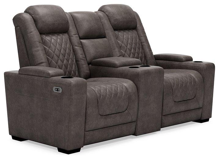 HyllMont Power Reclining Loveseat with Console - MR ZEE FURNITURE