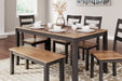 Gesthaven Dining Table with 4 Chairs and Bench (Set of 6) - MR ZEE FURNITURE