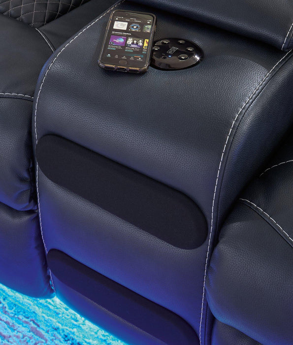 Fyne-Dyme Power Reclining Loveseat with Console - MR ZEE FURNITURE