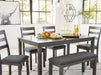 Bridson Dining Table and Chairs with Bench (Set of 6) - MR ZEE FURNITURE