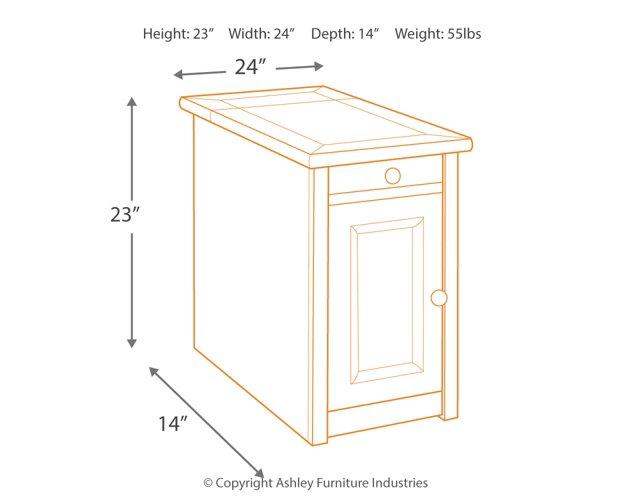 Tyler Creek Chairside End Table with USB Ports & Outlets - MR ZEE FURNITURE