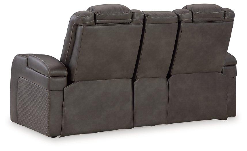 Fyne-Dyme Power Reclining Loveseat with Console - MR ZEE FURNITURE