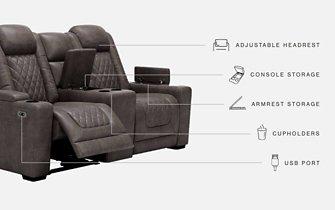 HyllMont Power Reclining Loveseat with Console - MR ZEE FURNITURE