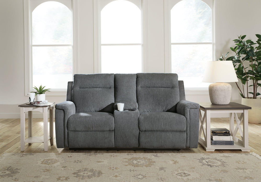 Barnsana Power Reclining Loveseat with Console - MR ZEE FURNITURE