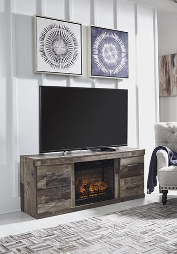 Derekson TV Stand with Electric Fireplace - MR ZEE FURNITURE