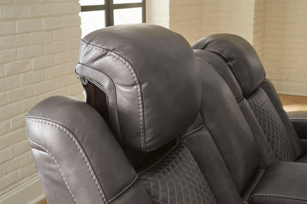 Fyne-Dyme Power Reclining Loveseat with Console - MR ZEE FURNITURE