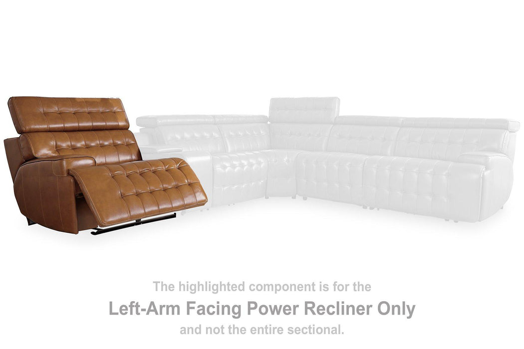 Temmpton Power Reclining Sectional Loveseat with Console - MR ZEE FURNITURE