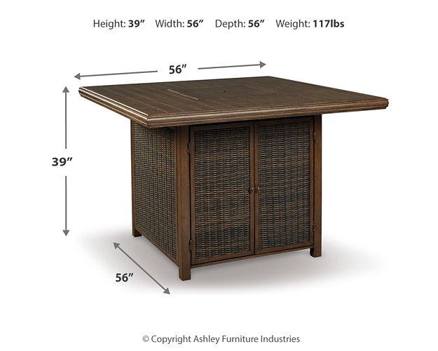 Paradise Trail Outdoor Counter Height Dining Table with 4 Barstools - MR ZEE FURNITURE