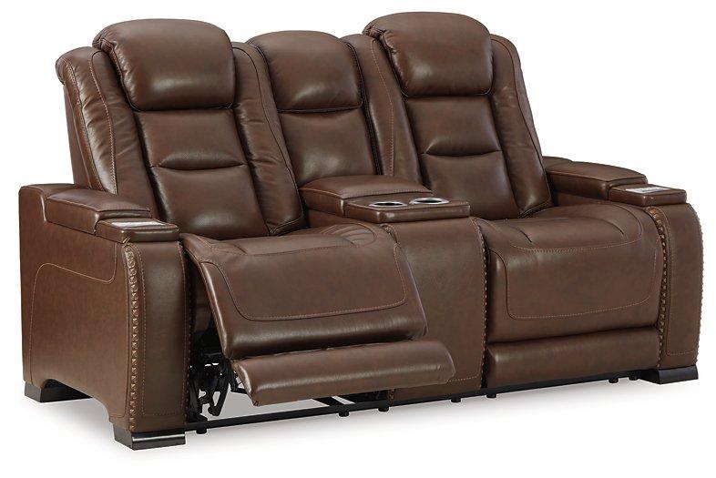 The Man-Den Power Reclining Loveseat with Console - MR ZEE FURNITURE