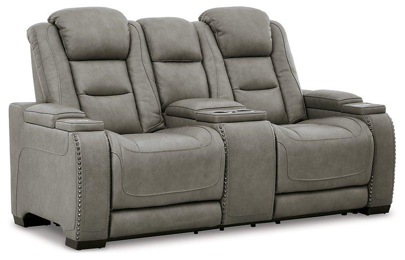 The Man-Den Power Reclining Loveseat with Console - MR ZEE FURNITURE