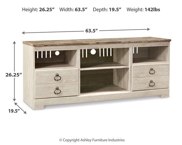 Willowton 64" TV Stand with Electric Fireplace - MR ZEE FURNITURE