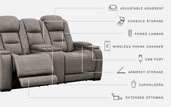 The Man-Den Power Reclining Loveseat with Console - MR ZEE FURNITURE