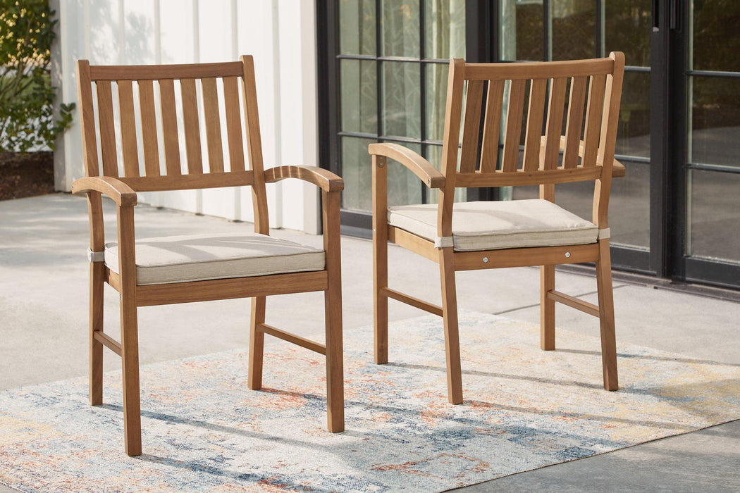 Janiyah Outdoor Dining Arm Chair (Set of 2) - MR ZEE FURNITURE