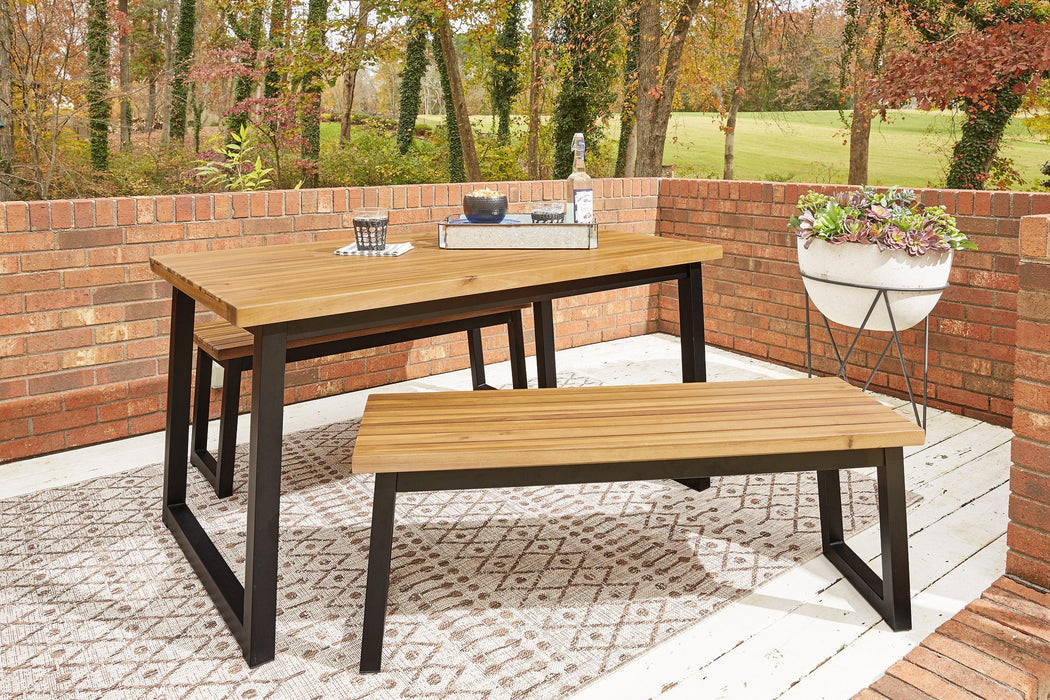 Town Wood Outdoor Dining Table Set (Set of 3) - MR ZEE FURNITURE