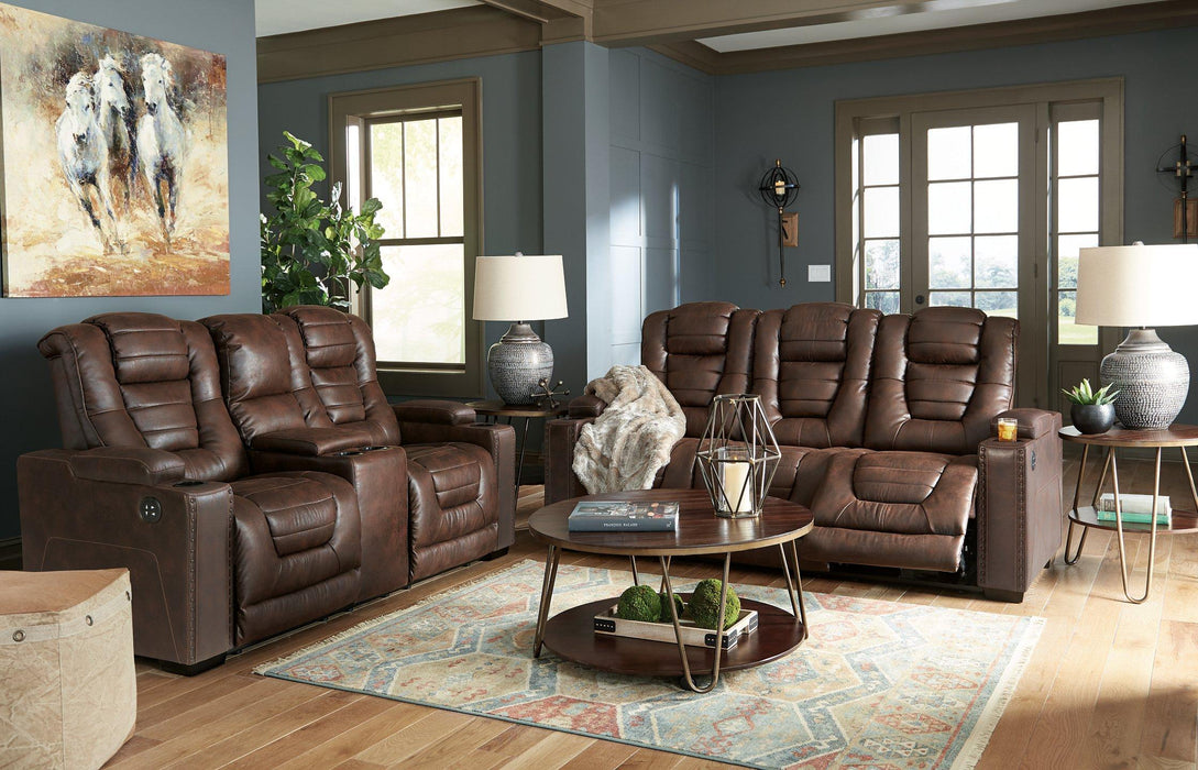 Owner's Box Power Reclining Loveseat with Console - MR ZEE FURNITURE