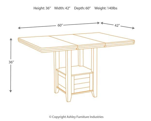 Haddigan Counter Height Dining Extension Table - MR ZEE FURNITURE