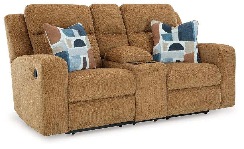 Kanlow Reclining Loveseat with Console - MR ZEE FURNITURE