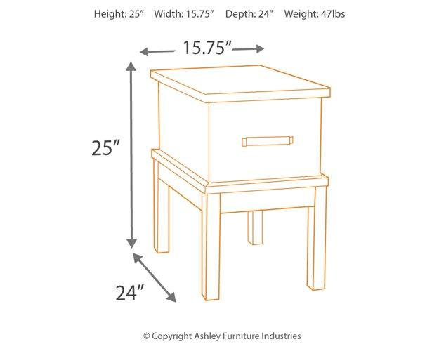 Stanah Chairside End Table with USB Ports & Outlets - MR ZEE FURNITURE