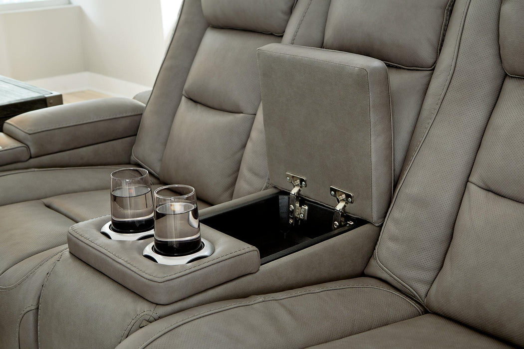 The Man-Den Power Reclining Loveseat with Console - MR ZEE FURNITURE