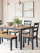 Gesthaven Dining Table with 4 Chairs and Bench (Set of 6) - MR ZEE FURNITURE