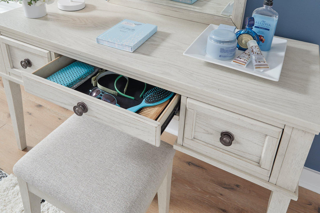 Robbinsdale Vanity with Stool - MR ZEE FURNITURE