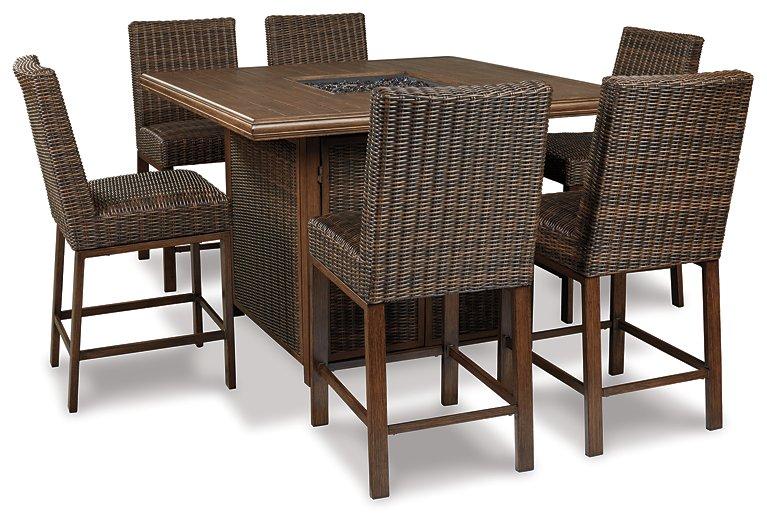 Paradise Trail Outdoor Counter Height Dining Table with 4 Barstools - MR ZEE FURNITURE