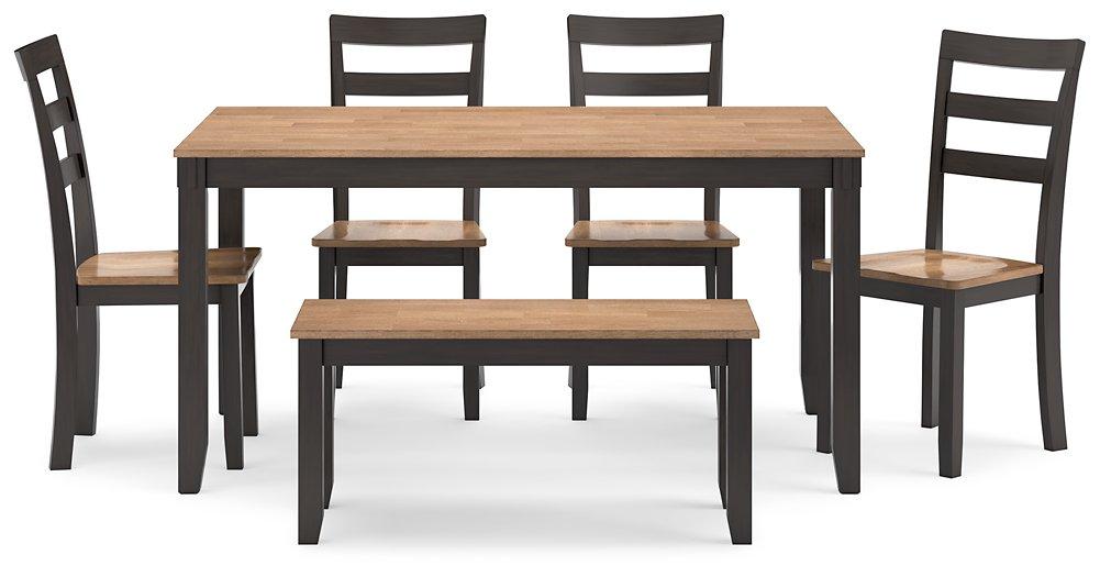 Gesthaven Dining Table with 4 Chairs and Bench (Set of 6) - MR ZEE FURNITURE