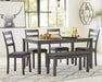 Bridson Dining Table and Chairs with Bench (Set of 6) - MR ZEE FURNITURE