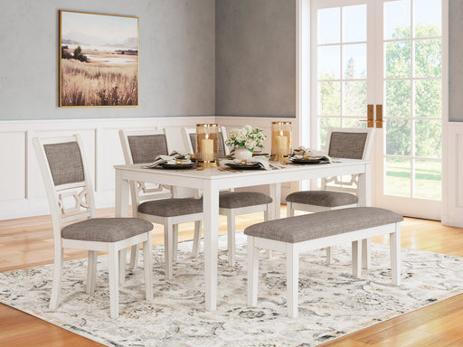 Erinberg Dining Table and 4 Chairs and Bench (Set of 6) - MR ZEE FURNITURE