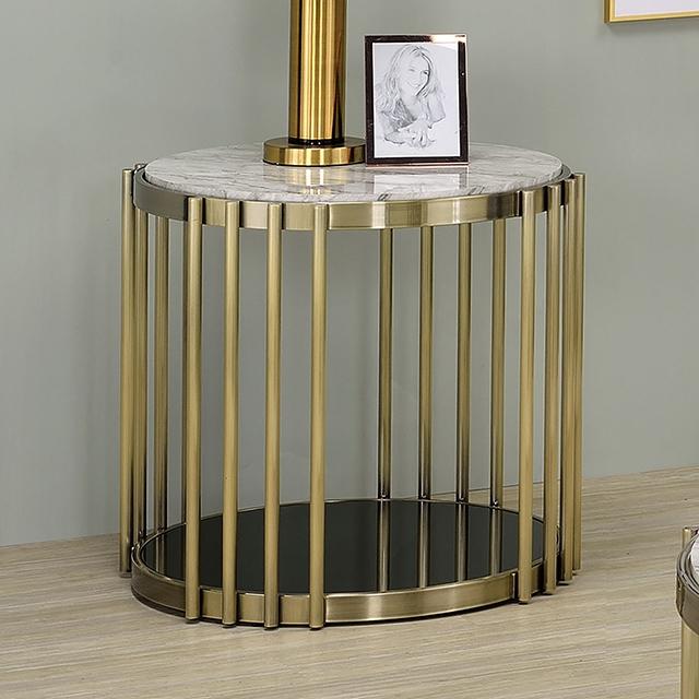 OFELIA End Table, Antique Brass/Black image