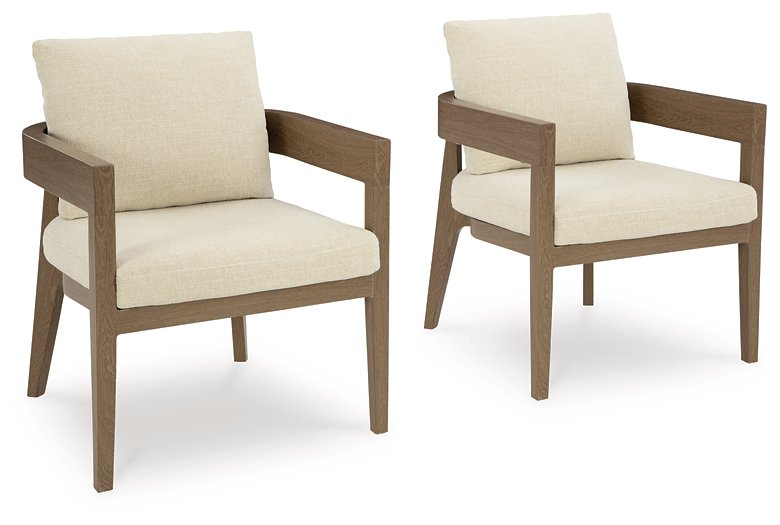 Serene Bay Outdoor Dining Arm Chair with Cushion (Set of 2) - MR ZEE FURNITURE