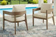 Serene Bay Outdoor Dining Arm Chair with Cushion (Set of 2) - MR ZEE FURNITURE