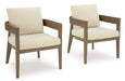 Serene Bay Outdoor Dining Arm Chair with Cushion (Set of 2) - MR ZEE FURNITURE