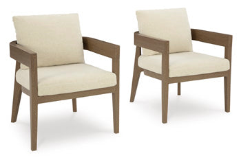 Serene Bay Outdoor Dining Arm Chair with Cushion (Set of 2) - MR ZEE FURNITURE