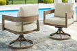 Serene Bay Outdoor Swivel Dining Chair with Cushion (Set of 2) - MR ZEE FURNITURE