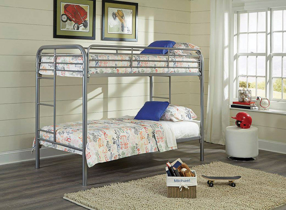 TWIN / TWIN GREY TUBULAR METAL BUNKBED - S480 image