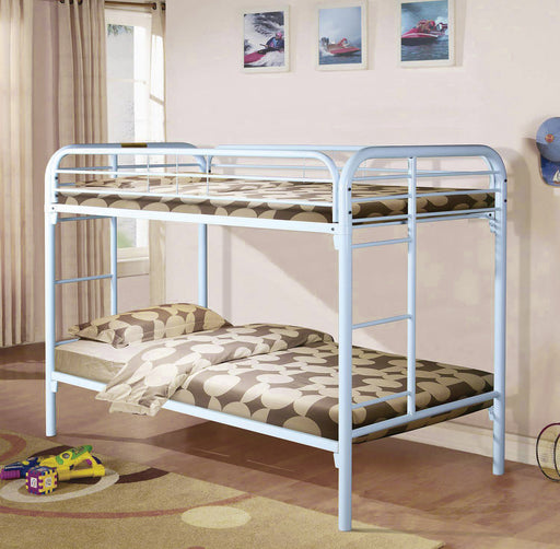 TWIN / TWIN WHITE TUBULAR METAL BUNKBED - S484 image