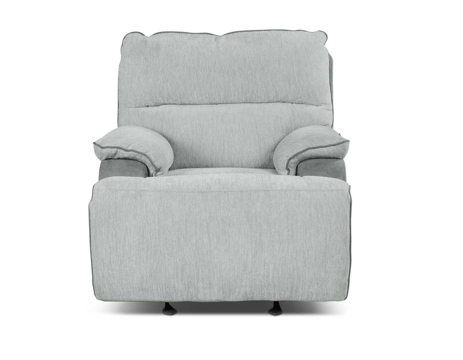 Steve Silver Cyprus Manual Glider Recliner in Two-Tone Cloud