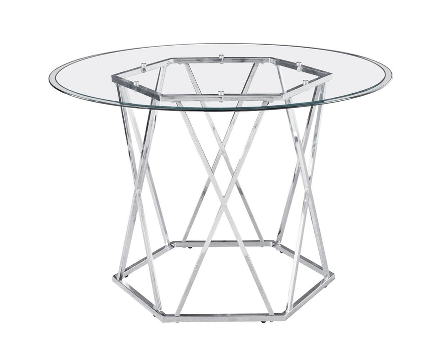 Steve Silver Escondido Round Dining Table in Chrome