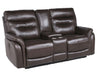 Steve Silver Fortuna Leather Dual Power Reclining Console Loveseat in Coffee image